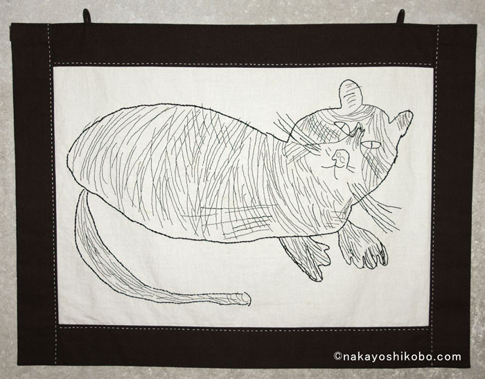【embroidery　06】　「猫人間Ａ」　by M.Mayuko